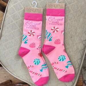 Karma Pink Candy Pattern Socks